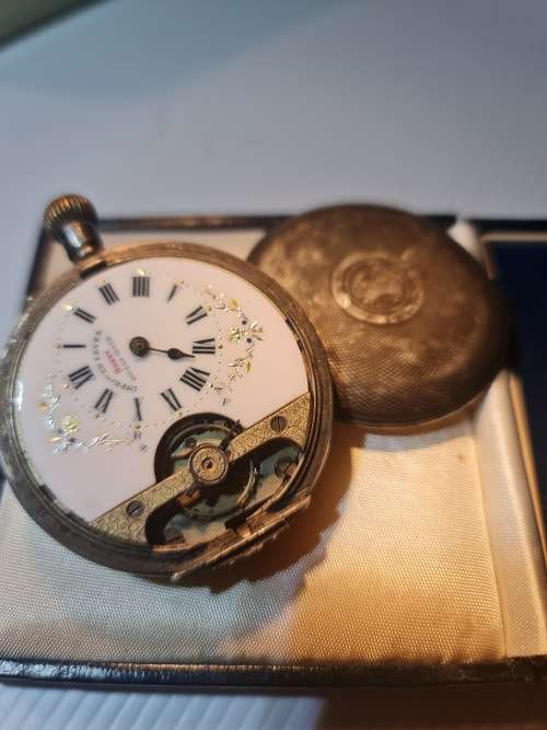 vintage pocket watch  .935 silver